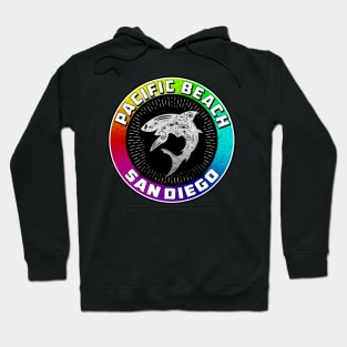 Pacific Beach San Diego California Shark Surfing Surf Hoodie